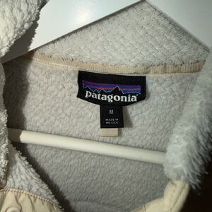 Patagonia Cream Sherpa Pullover with Logo Patch